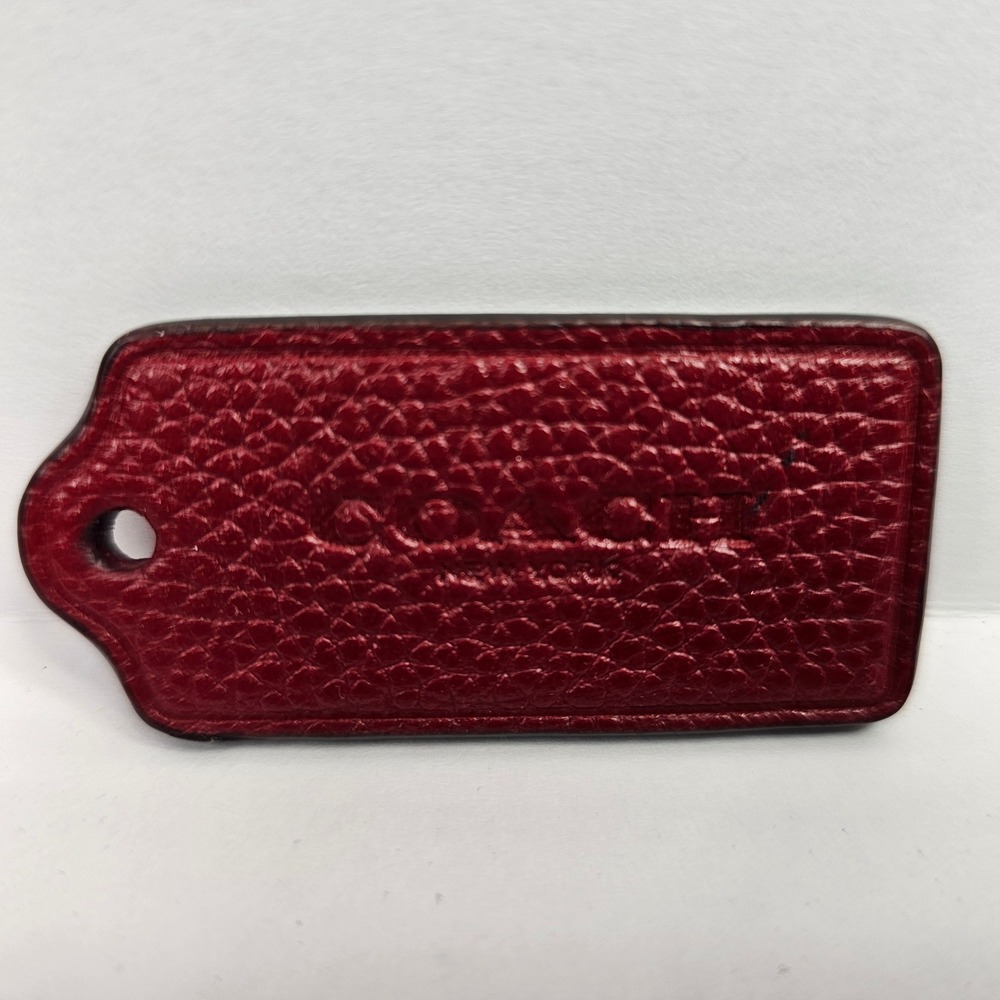 Coach Dark Red Pebbled Leather Replacement Hangtag Bag Charm Accessory